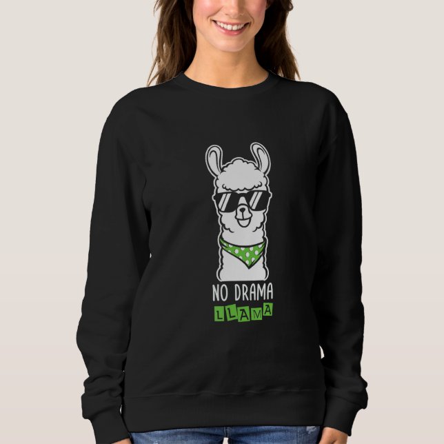 Sweatshirt Cool No Drama Llama Avec Lunettes de soleil Alpaca (Devant)