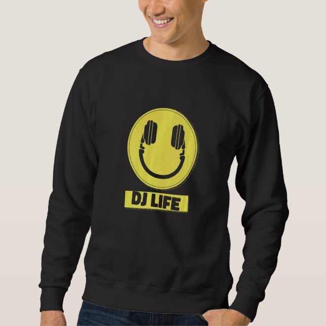 Sweatshirt Cool Pas de musique Pas de casque Dj Life (Devant)