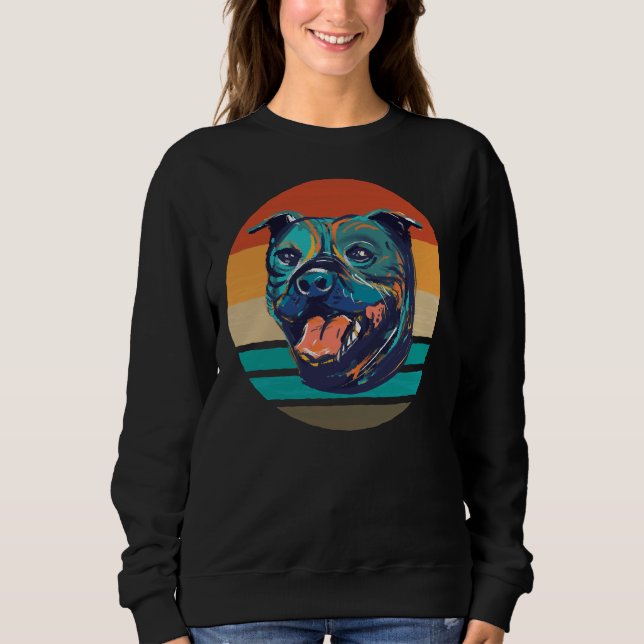 Sweatshirt Cool Pitbull Chien quatre pattes tenue de marche (Devant)