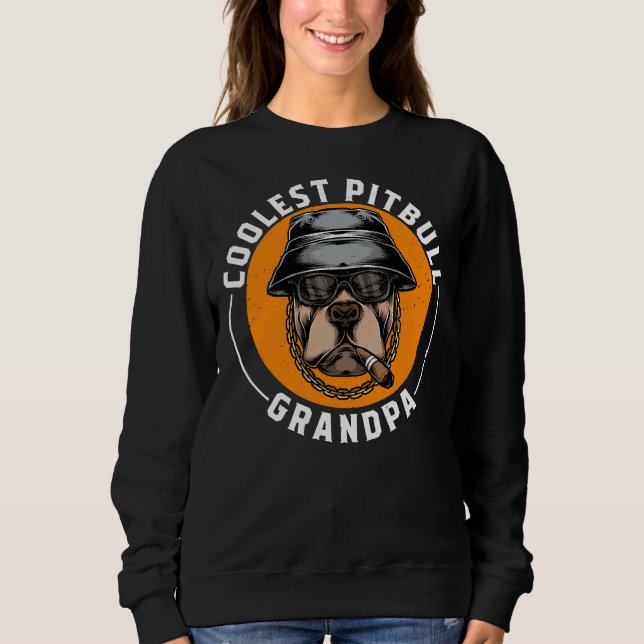 Sweatshirt Cool Pitbull Grand-père (Devant)