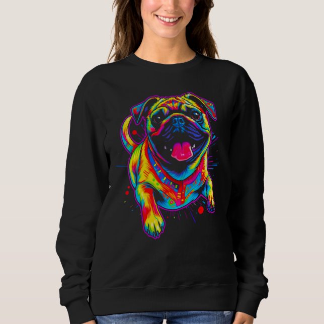 Sweatshirt Cool Pug Dog (Devant)