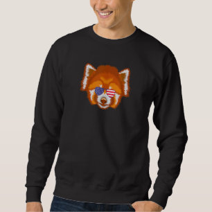 Sweatshirt Cool Red Panda porter Drapeau Usa Lunettes de sole
