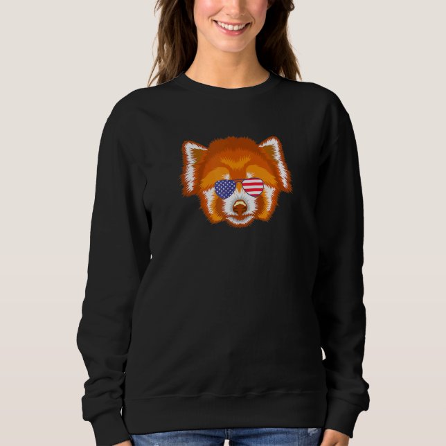 Sweatshirt Cool Red Panda porter Drapeau Usa Lunettes de sole (Devant)