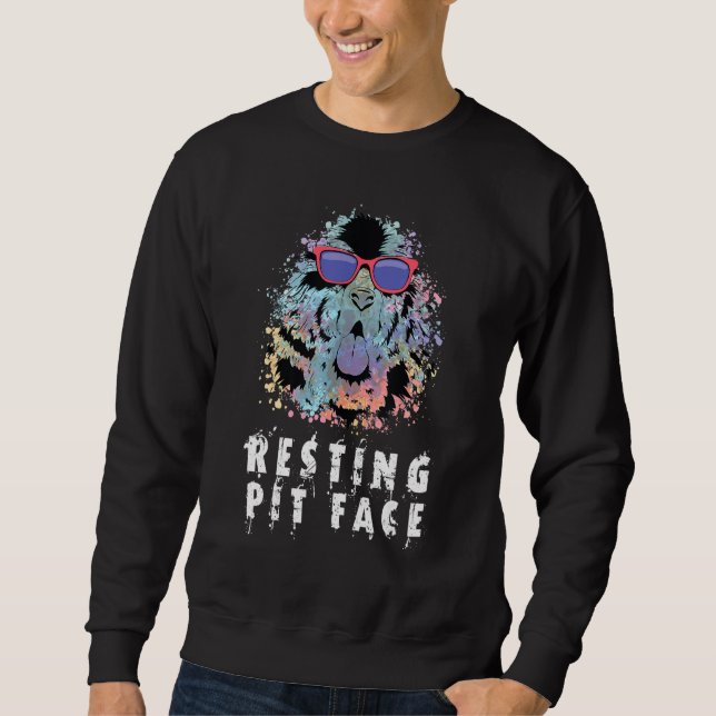 Sweatshirt Cool Repose Pit Visage Chien Visage Visage Drôle A (Devant)