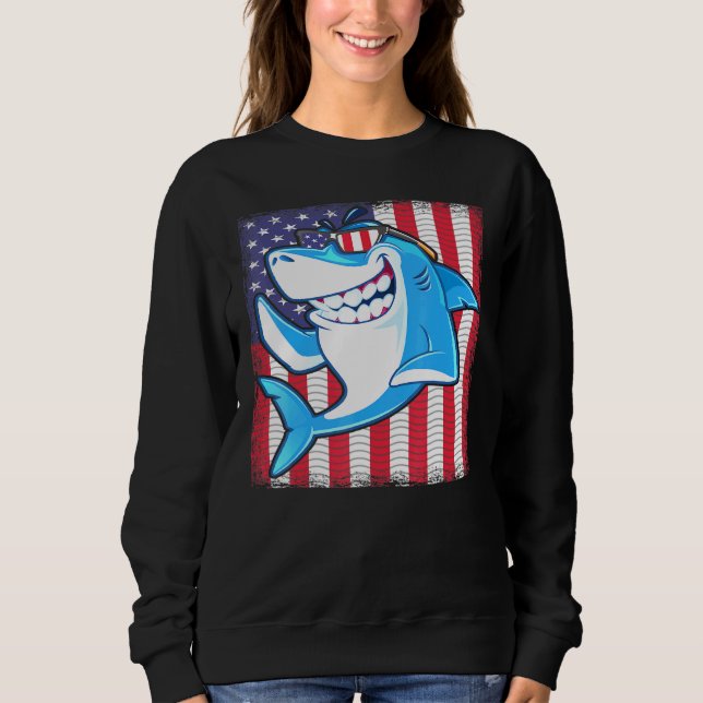 Sweatshirt Cool requin américain Drapeau Pêche Poisson Nature (Devant)
