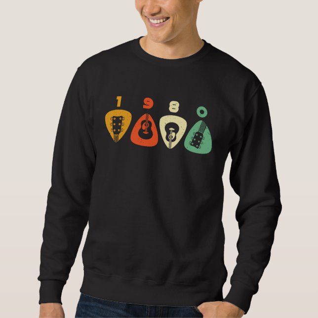 Sweatshirt Cool Retro 80s 1980 Bass Guitarist Rock Musician G (Devant)