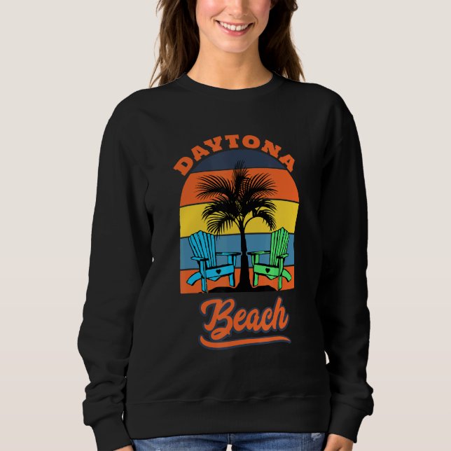 Sweatshirt Cool rétro Daytona Beach Vacances Design Floride B (Devant)