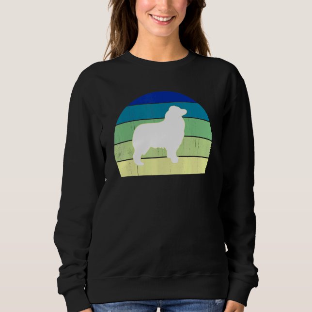 Sweatshirt Cool Retro Sunset Australian Shepherds Propriétair (Devant)