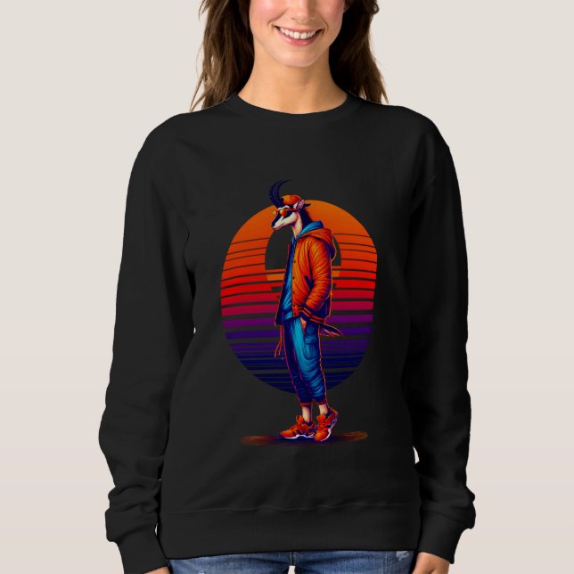 Sweatshirt Cool Sable Antelope Moderne Style urbain Sunset Ré (Devant)