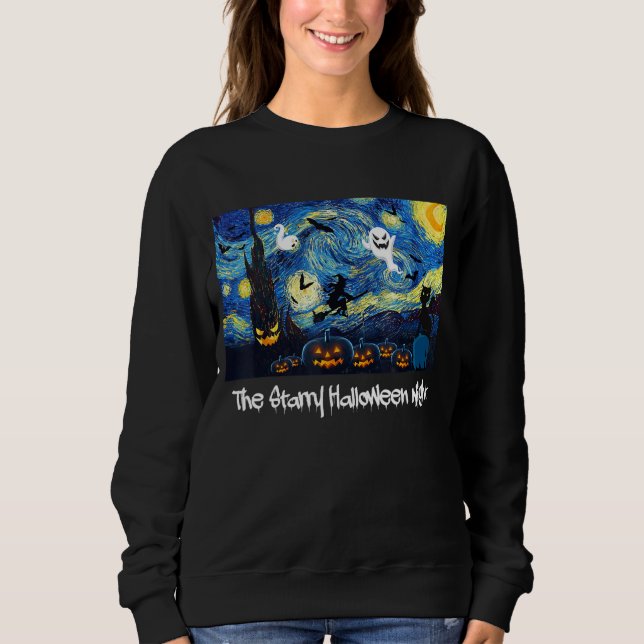 Sweatshirt Cool Sarcastique Vincent Van Gogh The Starry Hallo (Devant)