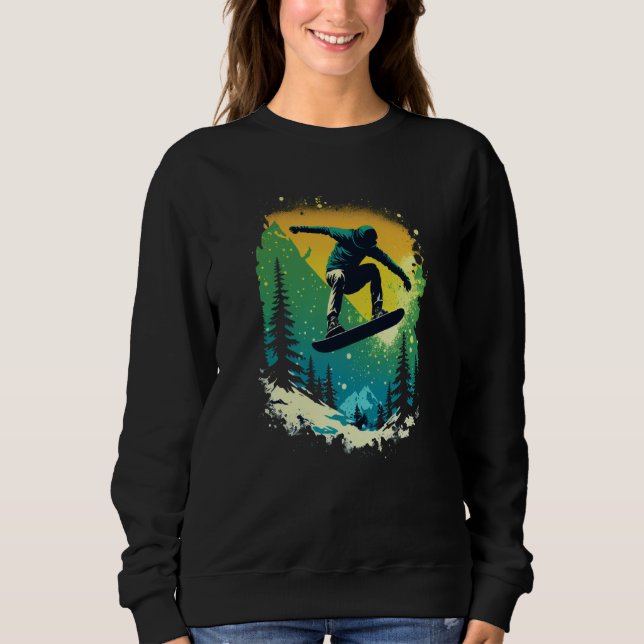Sweatshirt Cool Snowboarder Snowboarding Mountains Ski Men's  (Devant)