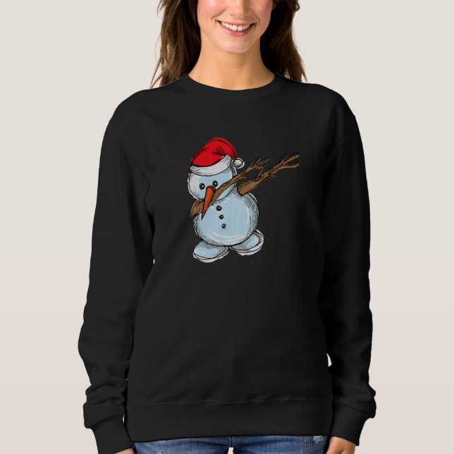 Sweatshirt Cool Snowman Dab Dabbing Dancing Christmas Xmas Pa (Devant)