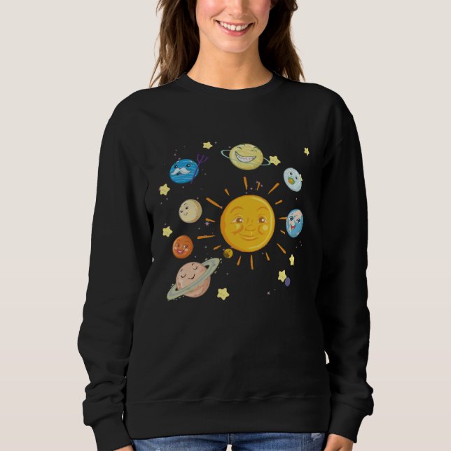 Sweatshirt Cool Solar System for Men Women Kids (Devant)