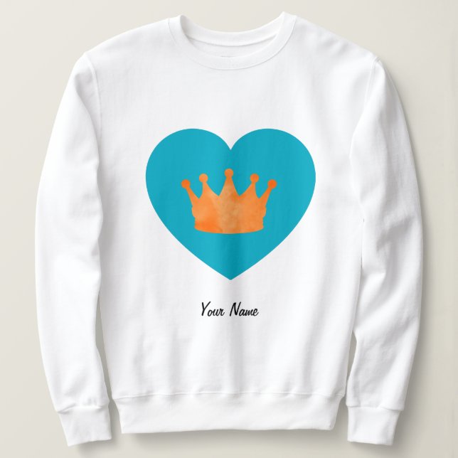 Sweatshirt Cool sur mesure esthétique Couronne orange dans le (Design devant)