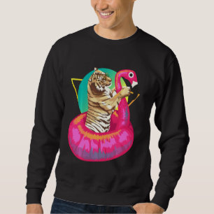 Sweatshirt Cool unique Tiger Chilling dans le Flamant rose fl