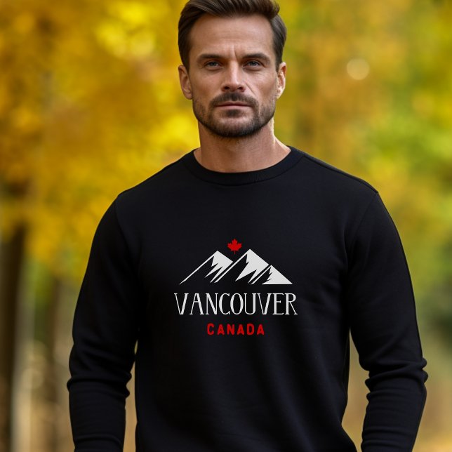 Sweatshirt Cool Vancouver Canada Mountains Maple Leaf Dark (Créateur téléchargé)