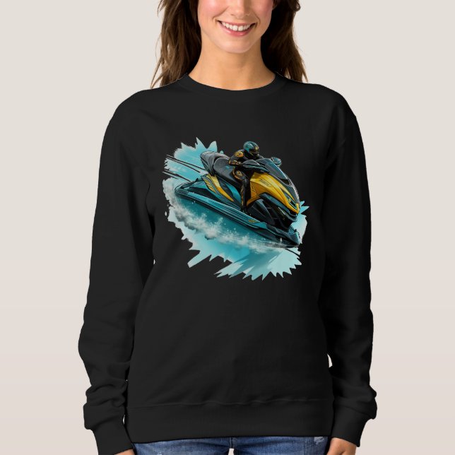Sweatshirt Cool Watersport with Jet Ski Motorist (Devant)