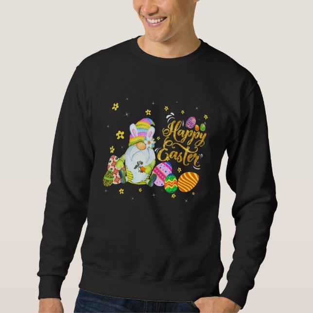 Sweatshirt Cool X001d Lapin Gnome Rabbit Oeufs Chasse Joyeux  (Devant)