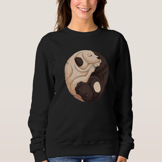 Sweatshirt Cool Yin Yang Dog  Cute Labrador (Devant)