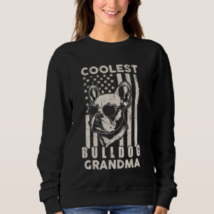 Sweatshirt Coolest Bulldog Grandma Vintage American Flag Funn
