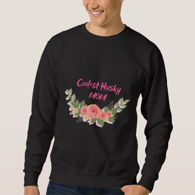 Sweatshirt Coolest Husky Maman (Devant)