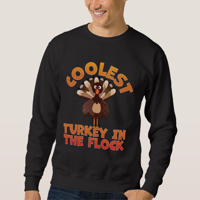 Sweatshirt Coolest Turkey In The Flock Toddler Boys Thanksgiv (Devant)