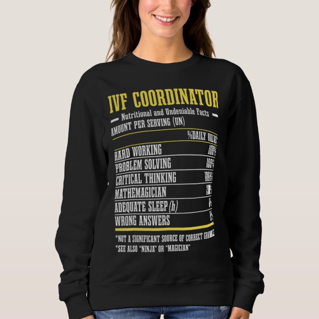 Sweatshirt Coordinateur Ivf En Fertilisation Vitro Nutritive (Devant)