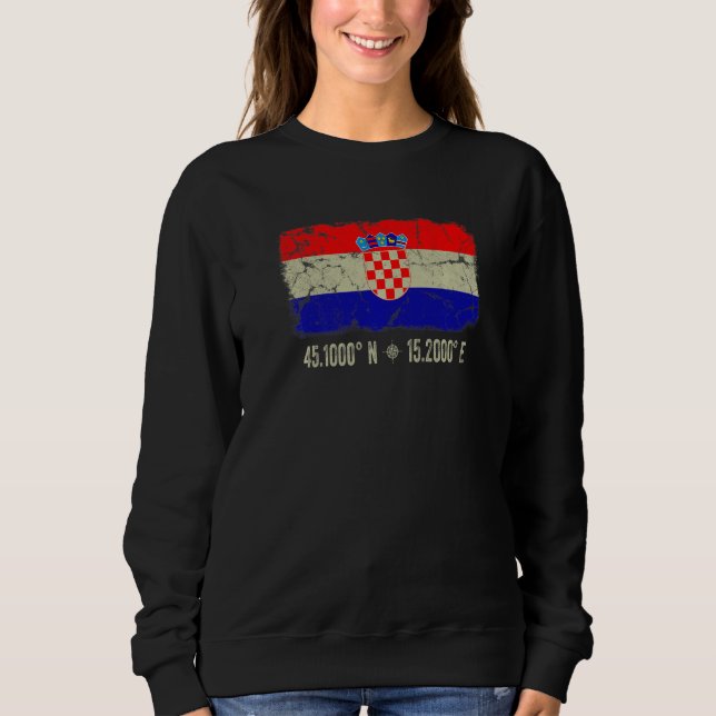 Sweatshirt Coordonnées du drapeau de la Croatie Hommes Femmes (Devant)