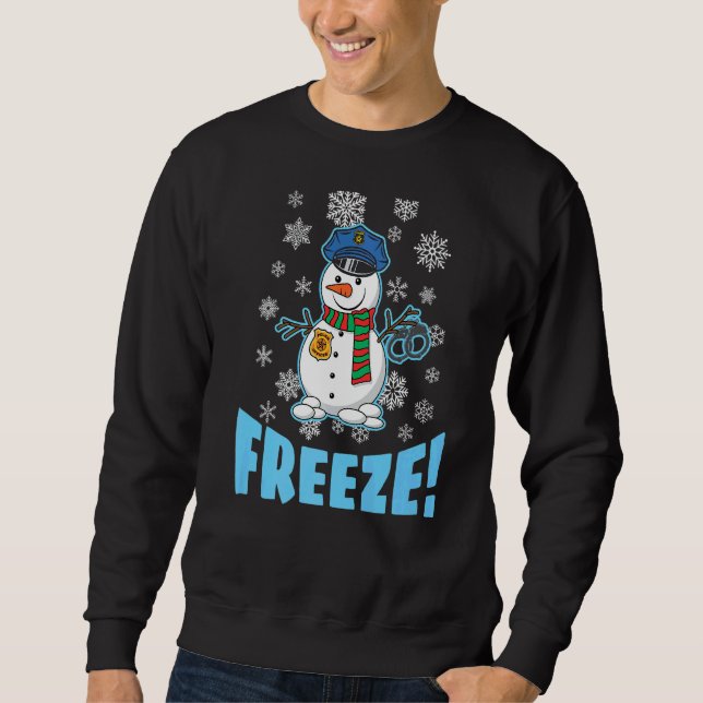 Sweatshirt Cop Snowman Vilain Noël Hommes Femmes Vacances (Devant)