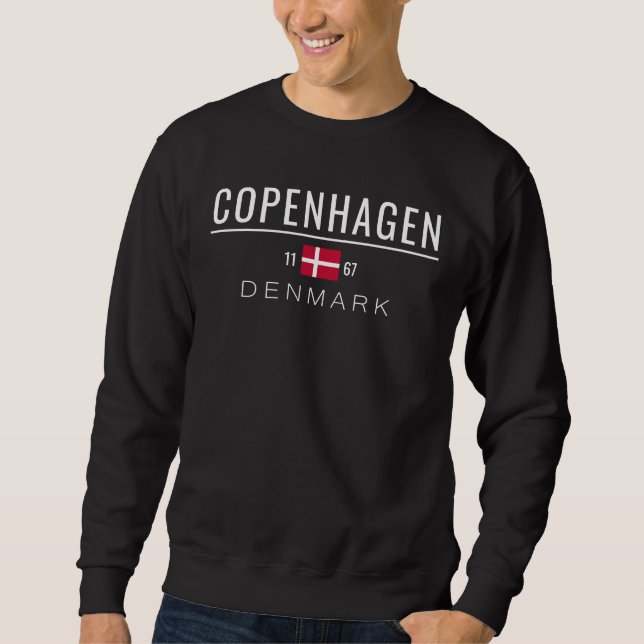 Sweatshirt Copenhague Danemark 1167 Texte blanc (Devant)