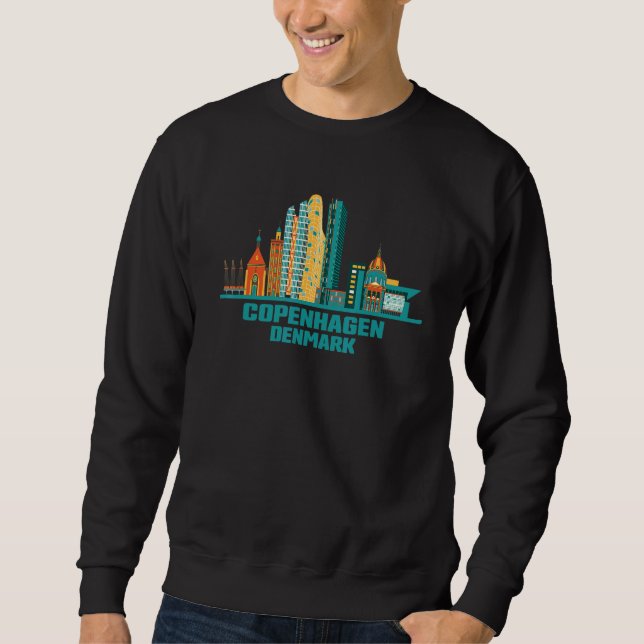 Sweatshirt Copenhague Danemark Skyline Dane Cityscape Danes D (Devant)