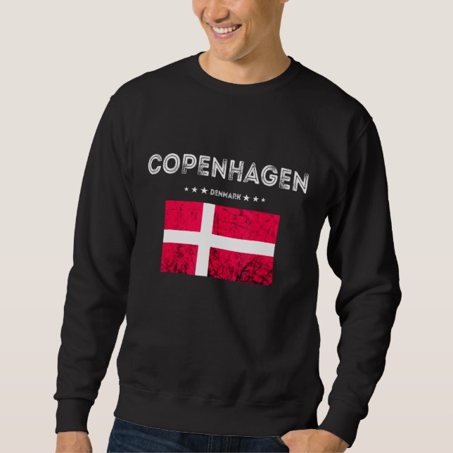 Sweatshirt Copenhague Danemark Voyage Dannebrog Drapeau Danoi (Devant)
