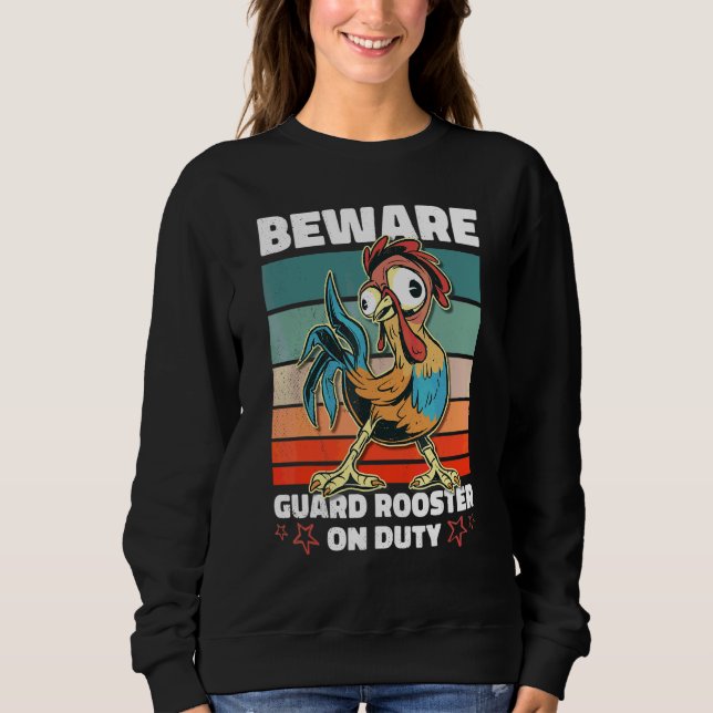 Sweatshirt Coq de Garde Attention en Service (Devant)