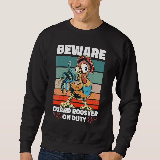 Sweatshirt Coq de Garde Attention en Service (Devant)