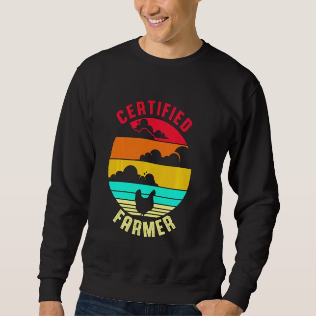 Sweatshirt Coq de poulet rétro-rétro certifié (Devant)