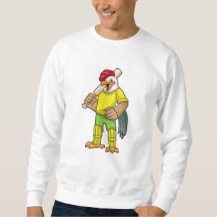 Sweatshirt Coq en batteur avec batte de cricket