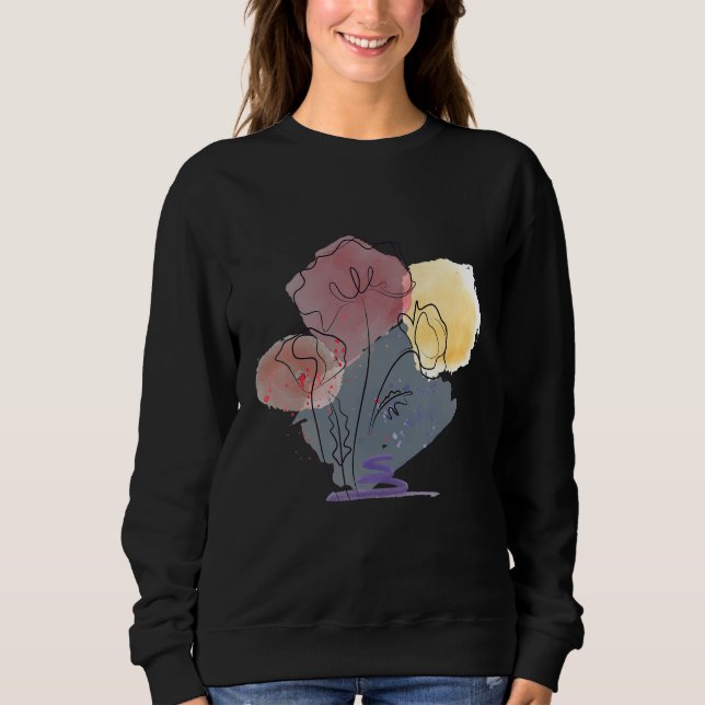 Sweatshirt Coquelicot Aquarelle Graines de Coquelicot Rouge B (Devant)