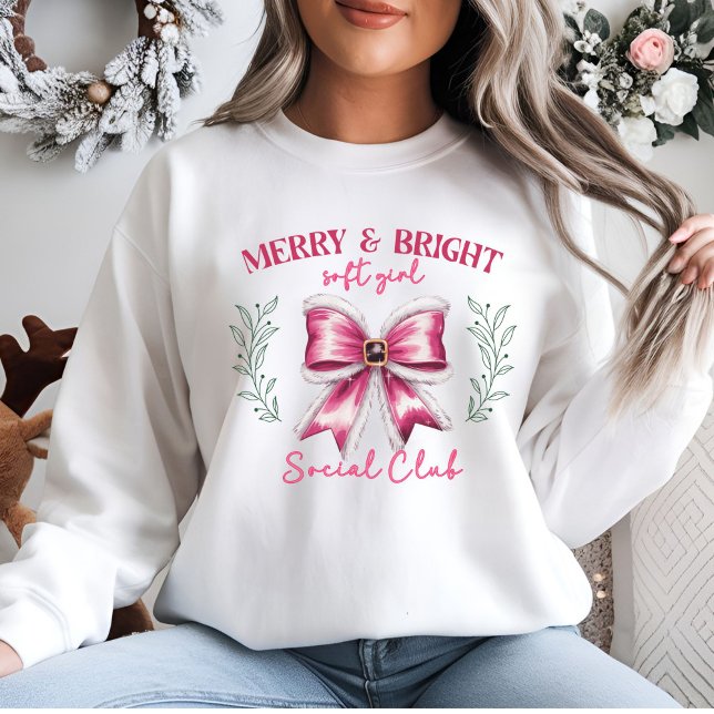 Sweatshirt Coquette de Noël rose (Créateur téléchargé)