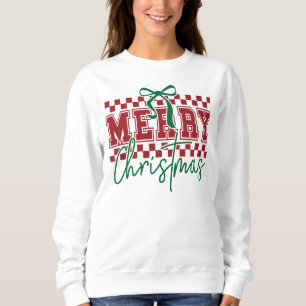 Sweatshirt Coquette Rétro Joyeux Noël Typographie Tendance