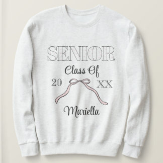 Sweatshirt Coquette Senior Year Personalized Pink Bow 