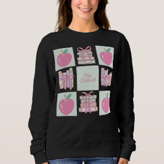 Sweatshirt Coquette Teacher Apple et livre