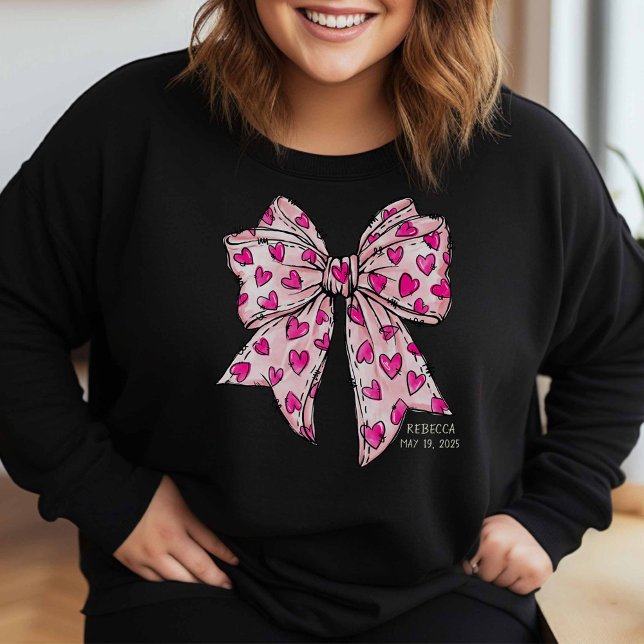 Sweatshirt Coquette Whimsical Coeur Bow Hot Rose (Créateur téléchargé)