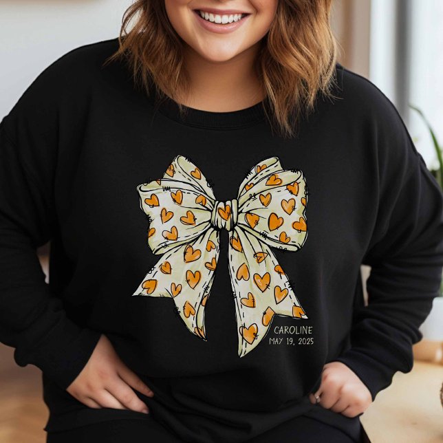 Sweatshirt Coquette Whimsical Coeur Bow jaune (Créateur téléchargé)