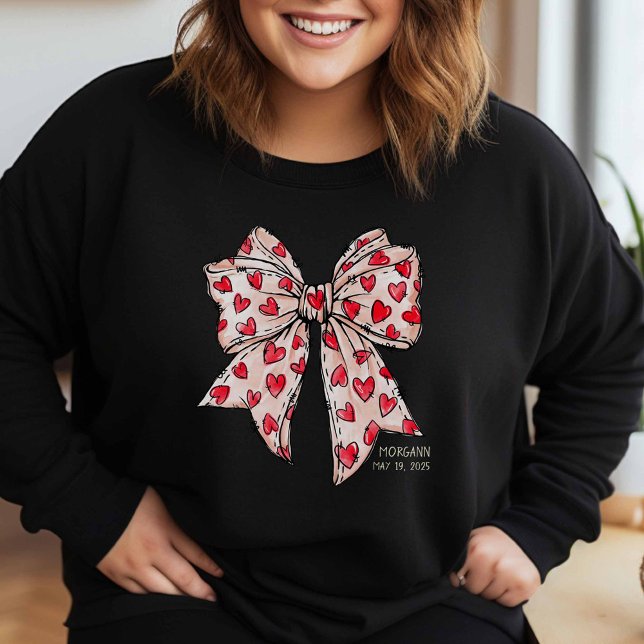 Sweatshirt Coquette Whimsical Coeur Bow Rouge et Blanc (Créateur téléchargé)