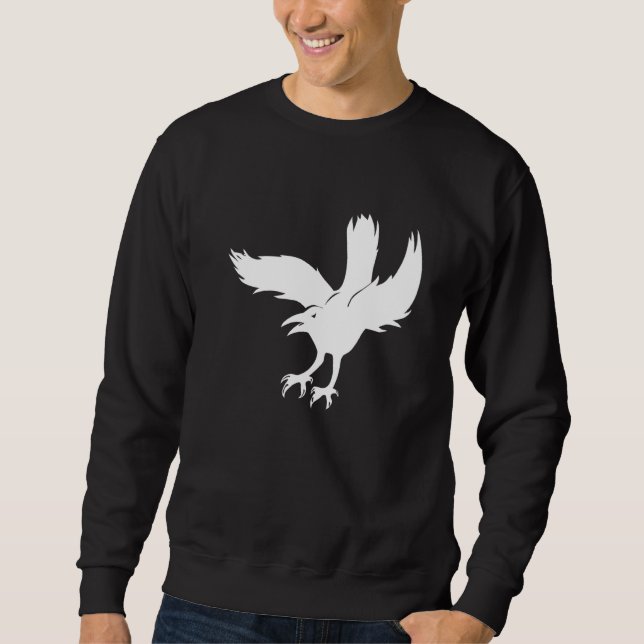 Sweatshirt Corbeau d'oiseaux volant (Devant)