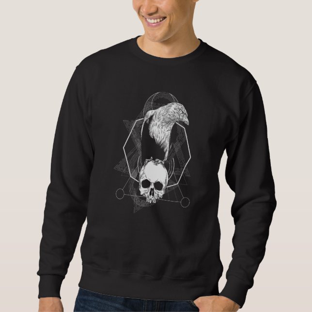 Sweatshirt Corbeau mystique Odin Viking Bird (Devant)