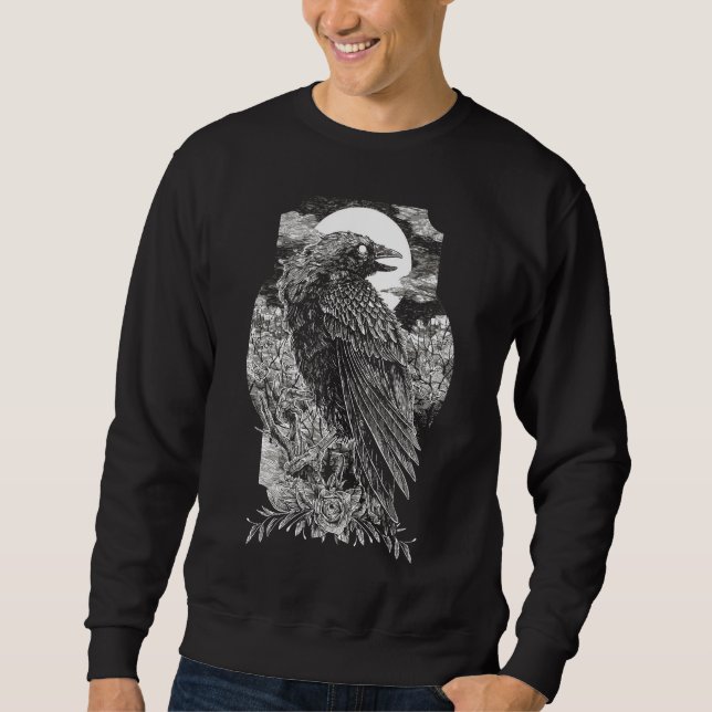Sweatshirt Corbeau Mystique Sombre (Devant)