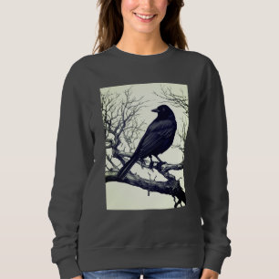 Sweatshirt Corbeau perché sur des branches nues d'hiver