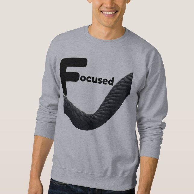 Sweatshirt Corde de Mentalité Ciblée Graphique – Noir Gras  (Devant)