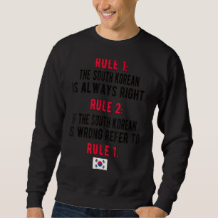 Sweatshirt Corée du Sud Règles Corée du Sud Drapeau Corée du